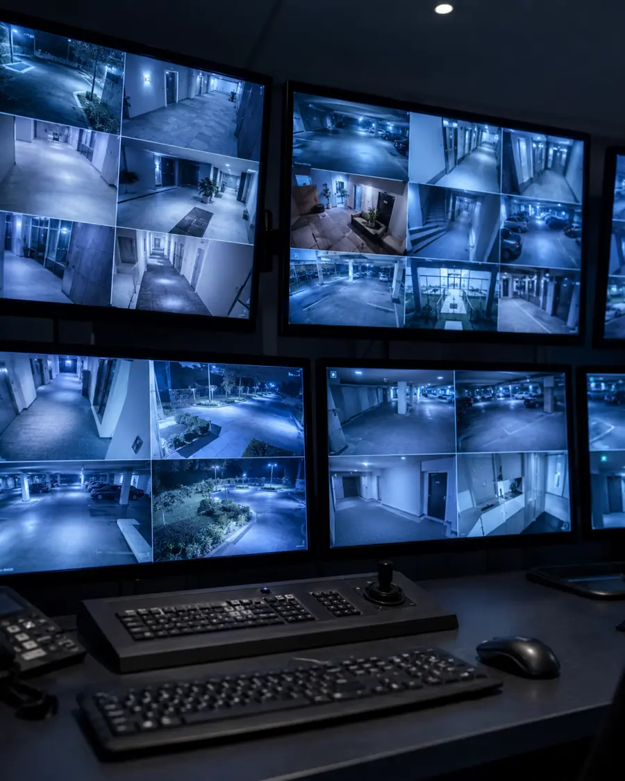 Central de monitoramento de câmeras de segurança
